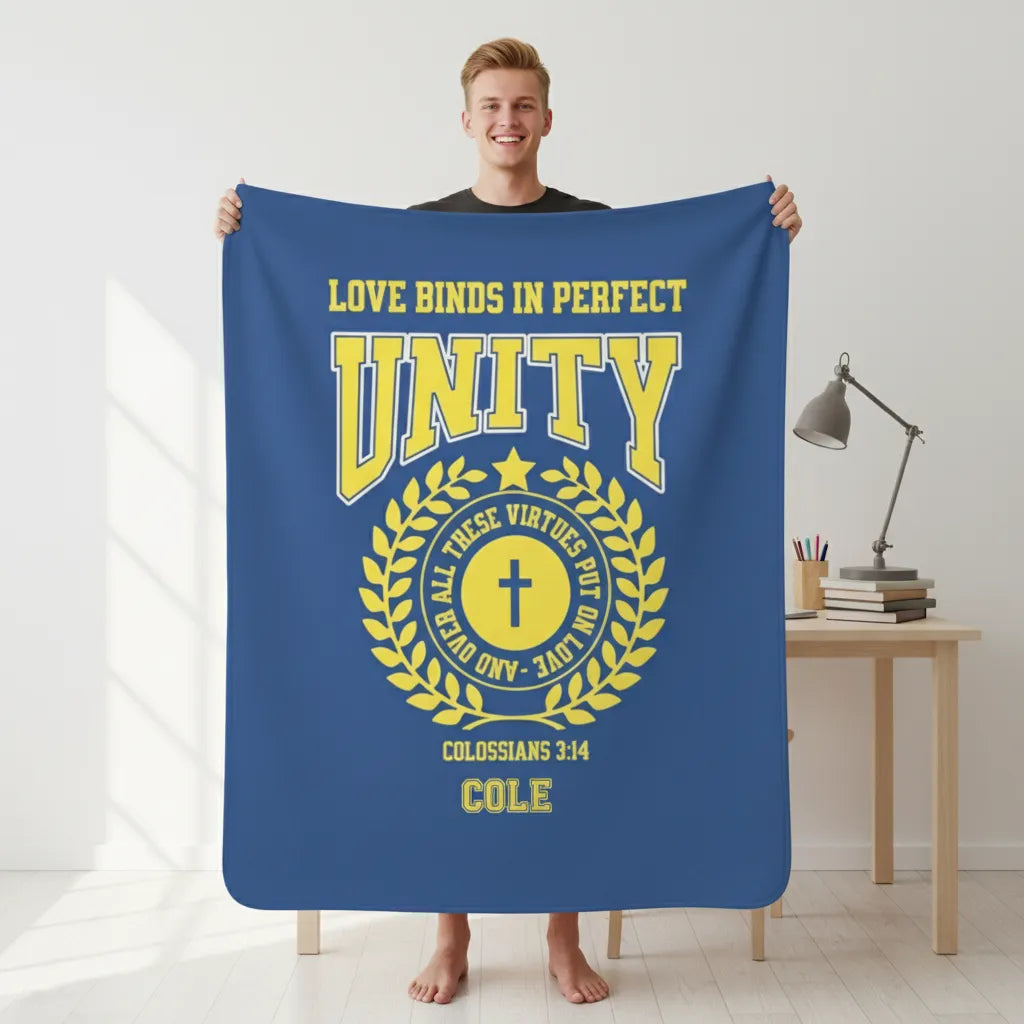 College Unity Blanket- Multi Color + Name Options