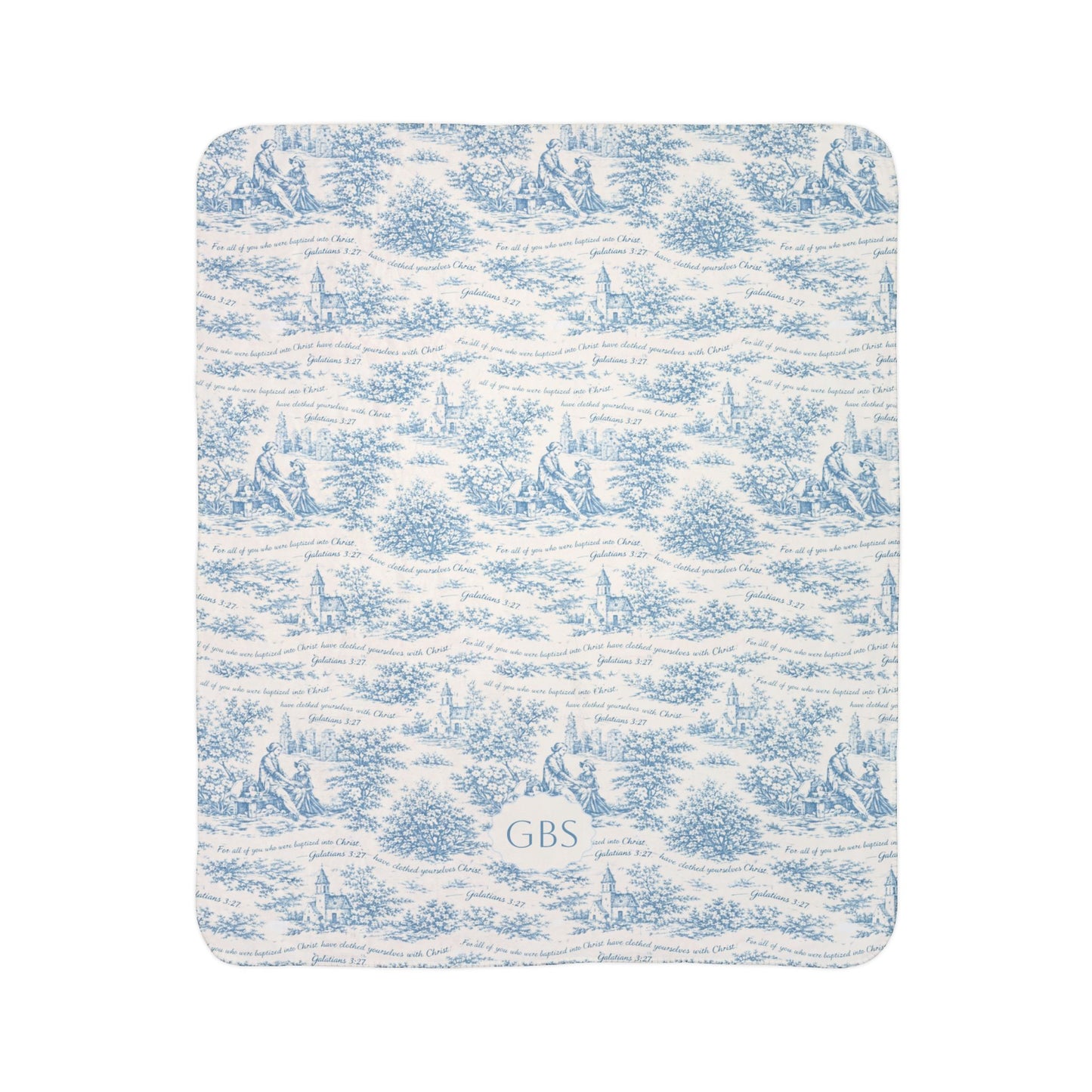 Blue Toile|Galatians 3:27|Monogram