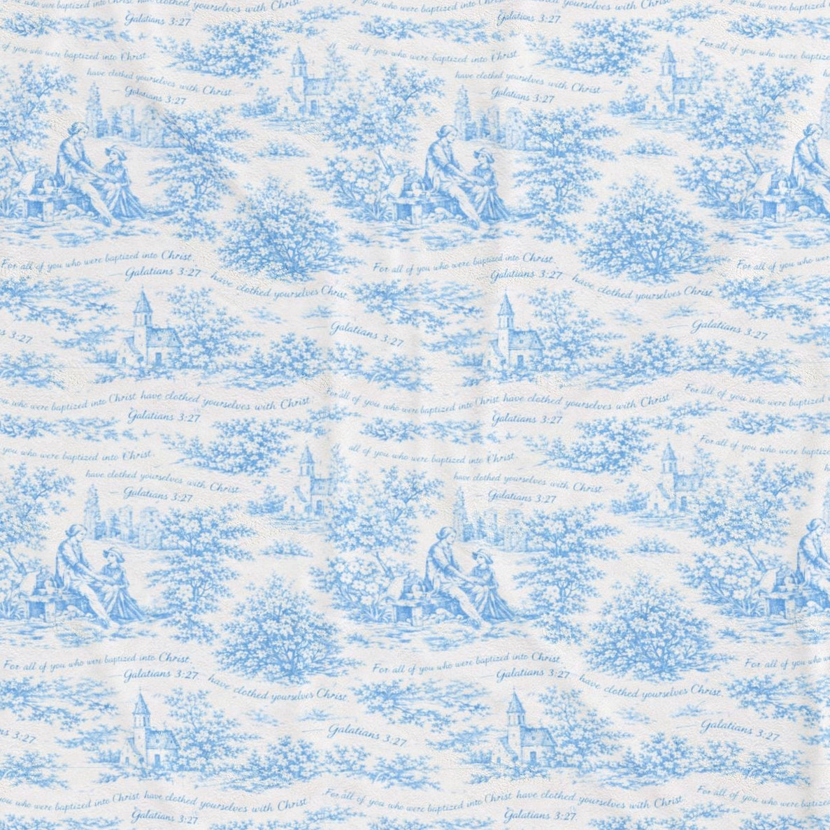 Clothed in Christ | Blue Toile de Jouy