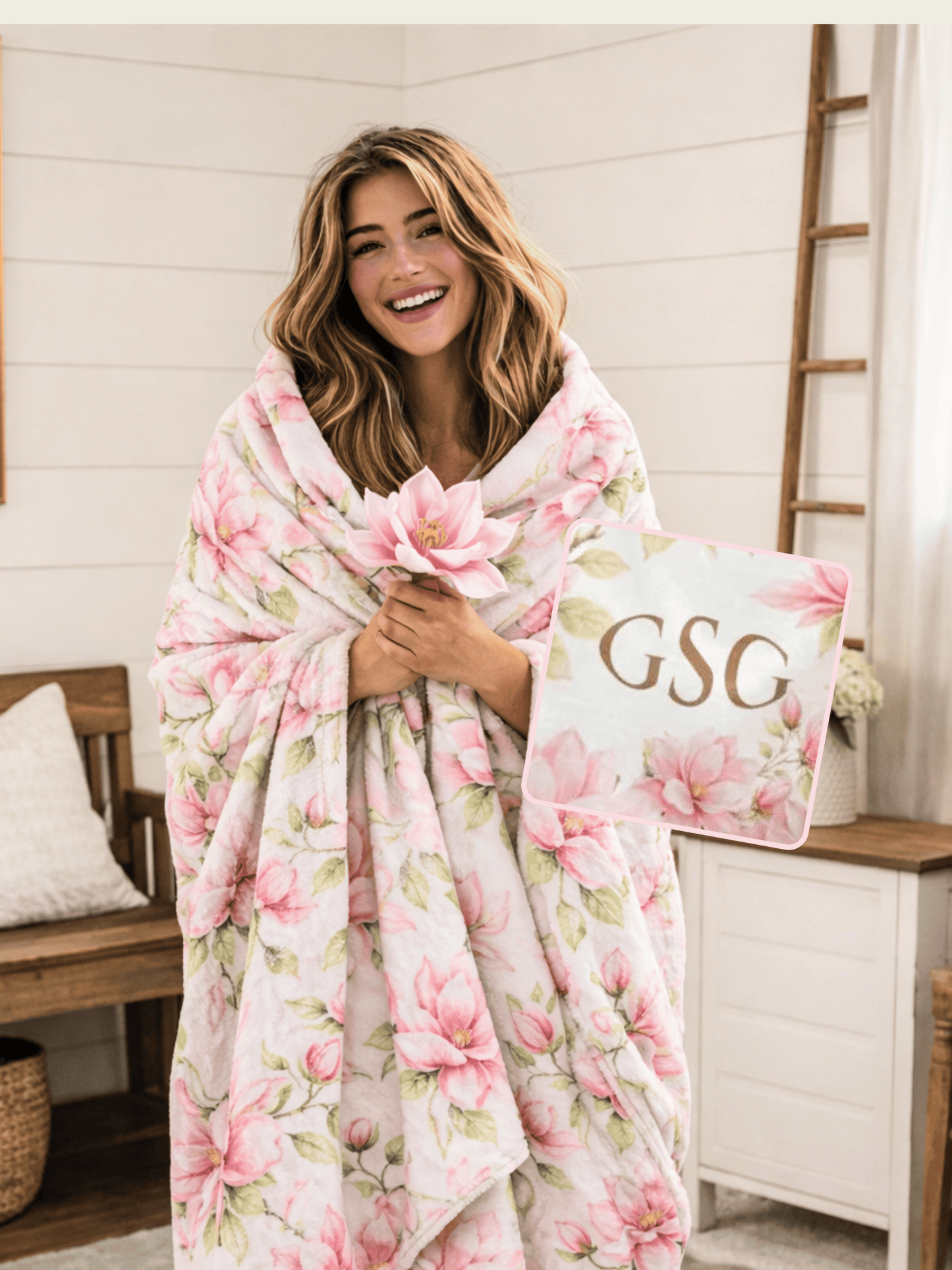 Magnolia Scripture Blanket + Monogram