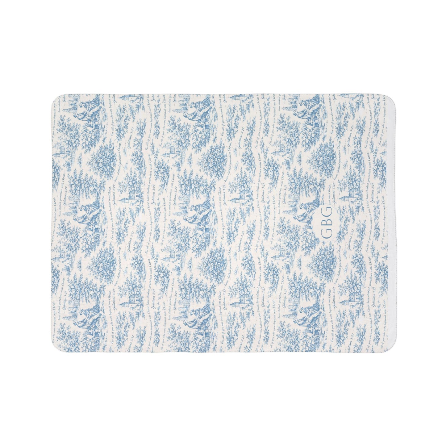 Blue Toile|Galatians 3:27|Monogram