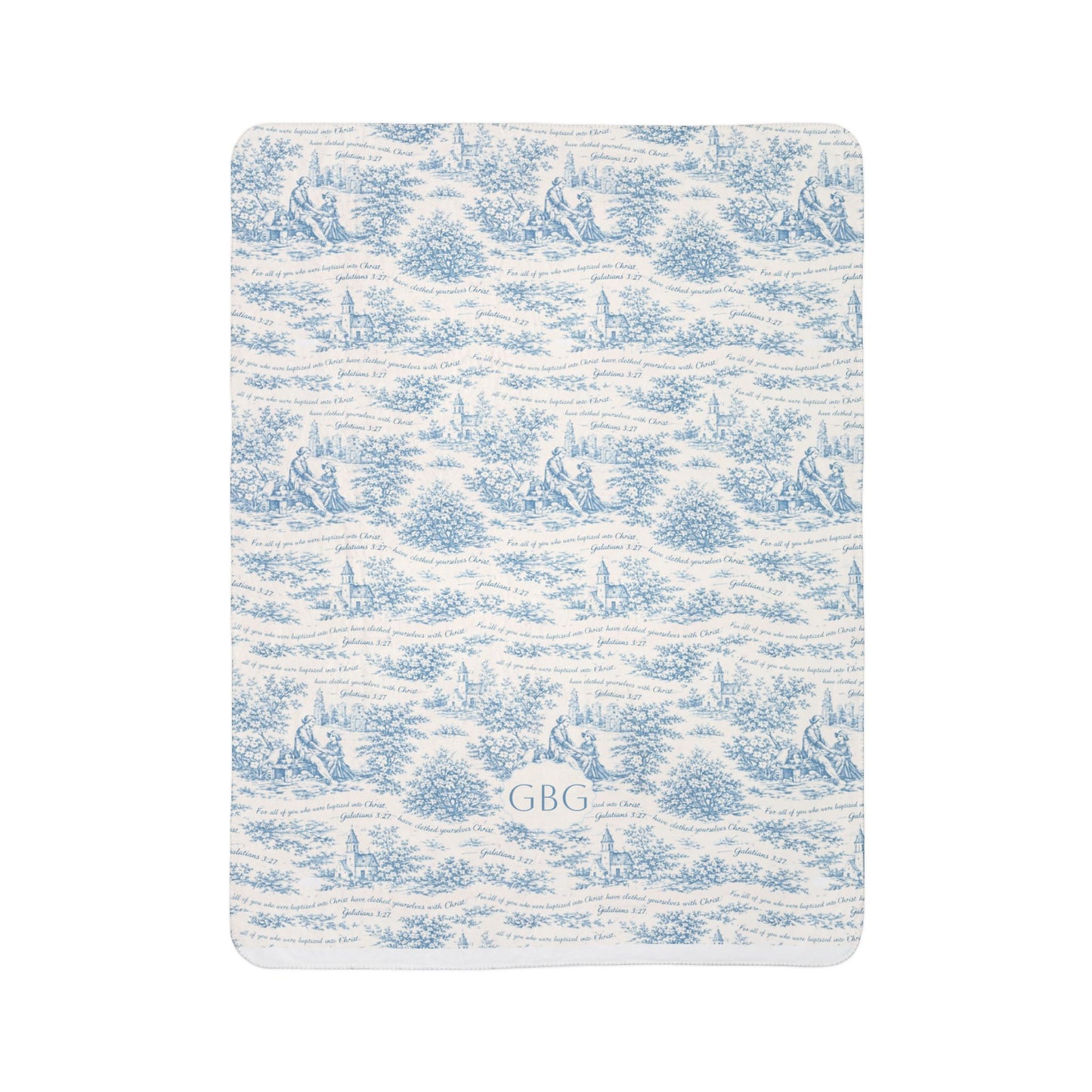Blue Toile|Galatians 3:27|Monogram