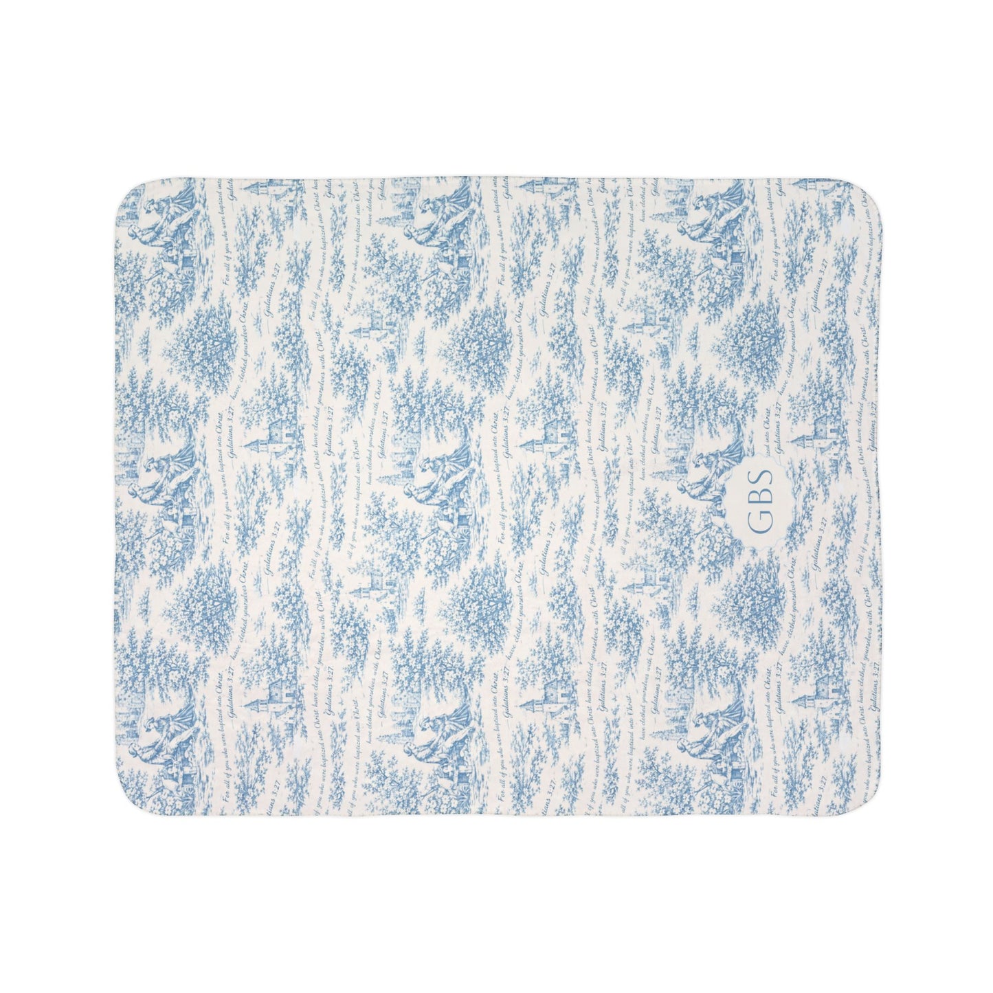 Blue Toile|Galatians 3:27|Monogram