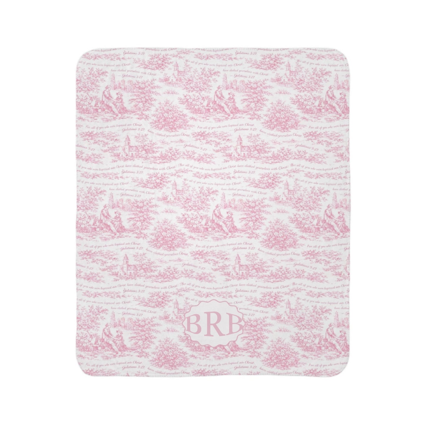 Clothed in Christ | Pink Toile de Jouy +Monogram
