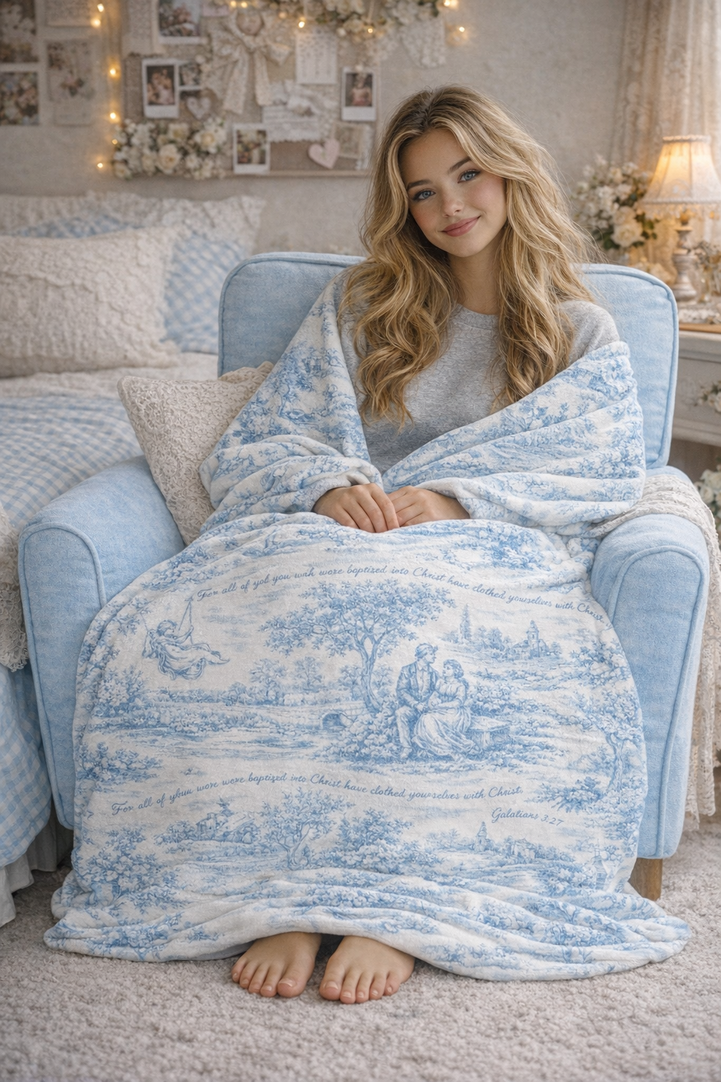 Blue Toile - Galatians 3:27