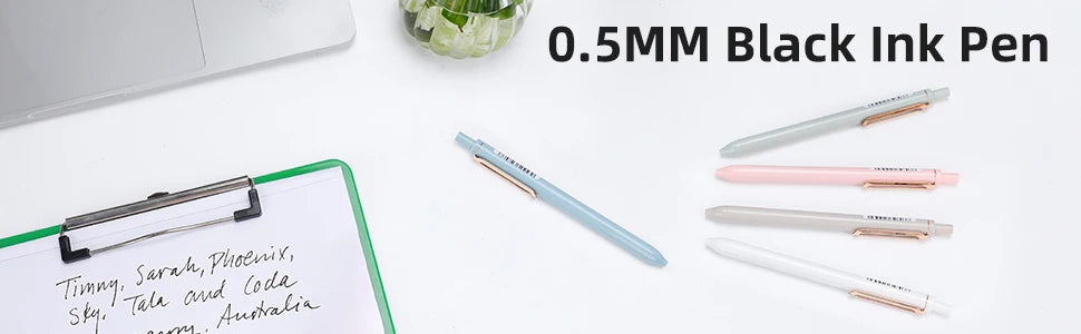 Covered Cozy 5pcs 0.5mm Black Gel Pens