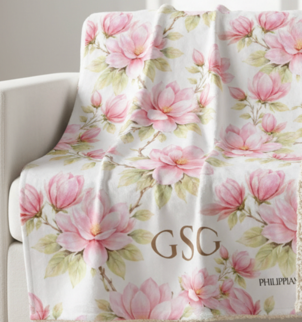 Magnolia Scripture Blanket + Monogram
