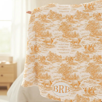 Texas Ranch Toile de Jouy - Philippians 4:13 + Monogram